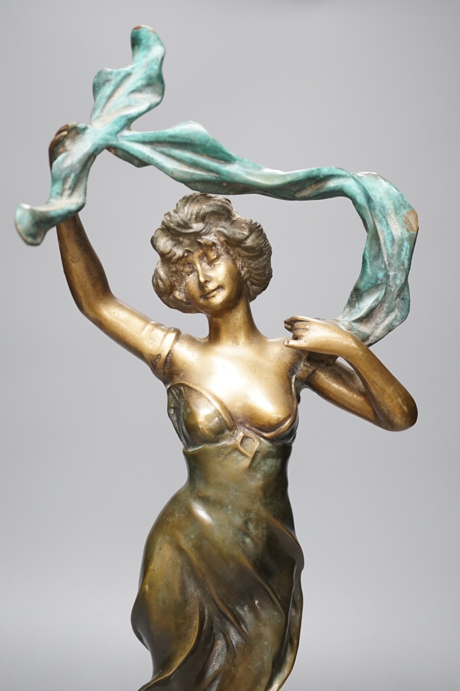 After Paladini, bronze figure titled ‘Zephyr’, apocryphal date 1912, 45.5cm